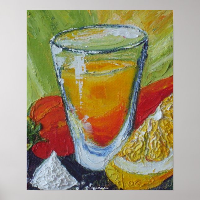Tequila Shot & Red Chili Pepper Kunstgewerbe Poster (Vorne)