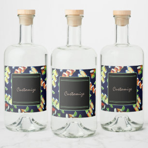 Tequila Shots Pattern Alkoholflaschenetikett