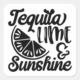Tequila Sticker, Fiesta Party Sticker, Cinco De Ma Quadratischer Aufkleber
