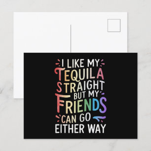 Tequila Straight Freunde gehen auf die eine oder a Postkarte