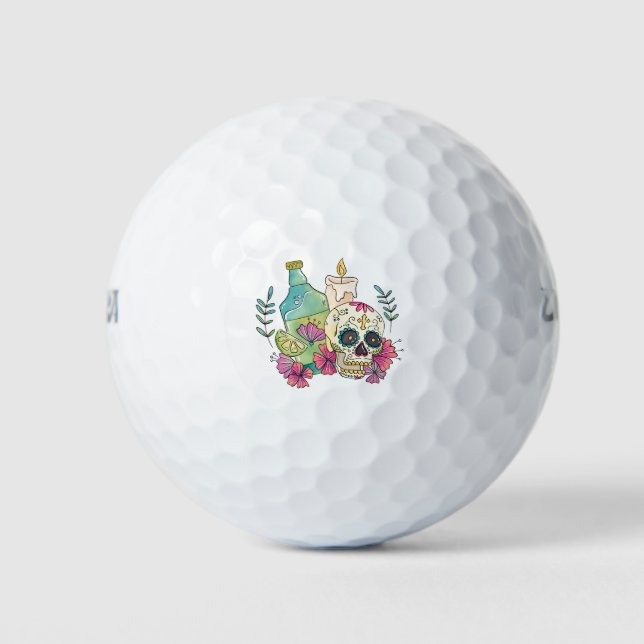 Tequila Sugar Skull Golfball (Vorderseite)