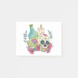 Tequila Sugar Skull Post-it Klebezettel