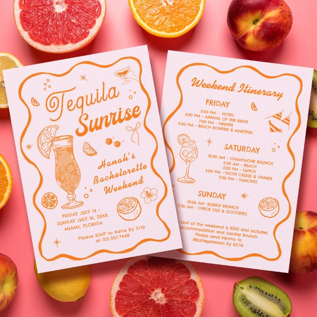 Tequila Sunrise Bachelorette Einladung (Von Creator hochgeladen)