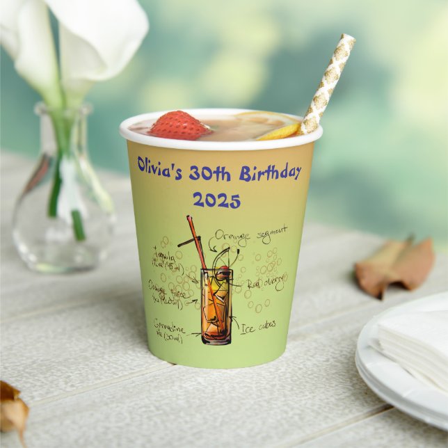 Tequila Sunrise Birthday Pappbecher (In Situ)