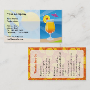 Tequila Sunrise Business Card Visitenkarte