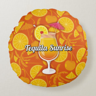 Tequila Sunrise Cocktail Rundes Kissen