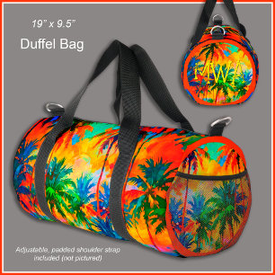 [Tequila Sunrise] Farbenfroher tropischer Palmen S Duffle Bag