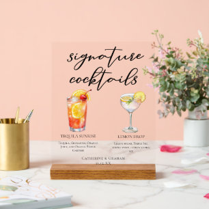 Tequila Sunrise Lemon Drop Signature Cocktails Acrylschild