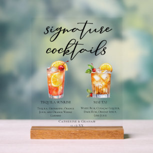 Tequila Sunrise Mai Tai Strand Signature-Cocktails Acrylschild
