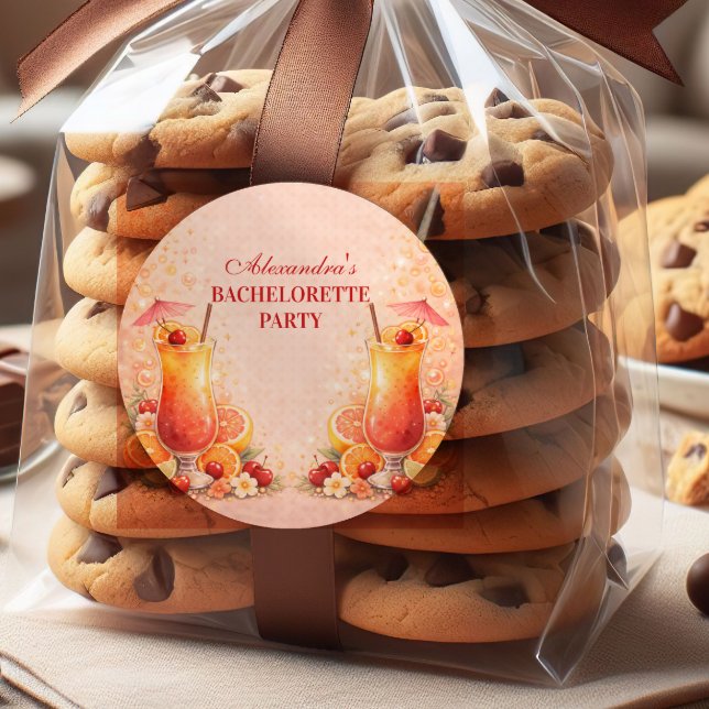 Tequila Sunrise Miami Weekend Bachelorette Party Runder Aufkleber (Von Creator hochgeladen)