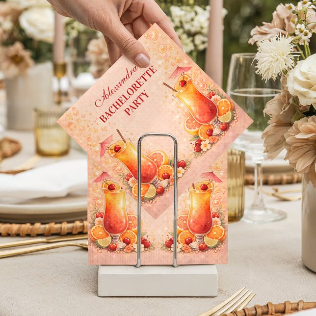 Tequila Sunrise Miami Weekend Bachelorette Party Serviette (Von Creator hochgeladen)