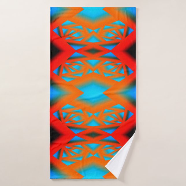 Tequila Sunrise Ombre Geometric Abstrakt Art Badehandtuch (Badehandtuch)