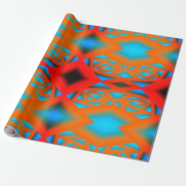 Tequila Sunrise Ombre Geometric Abstrakt Art Geschenkpapier (Ungerollt)