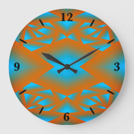 Tequila Sunrise Ombre Geometric Abstrakt Art Große Wanduhr
