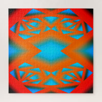 Tequila Sunrise Ombre Geometric Abstrakt Art