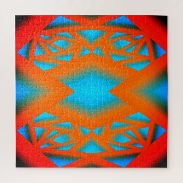 Tequila Sunrise Ombre Geometric Abstrakt Art Puzzle (Vertikal)
