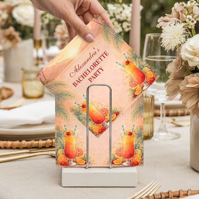 Tequila Sunrise Palm Paradise Junggesellinnenabsch Serviette (Von Creator hochgeladen)