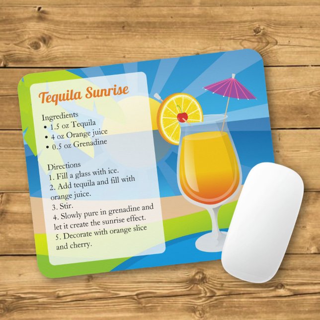 Tequila Sunrise Recipe Mousepad (Von Creator hochgeladen)