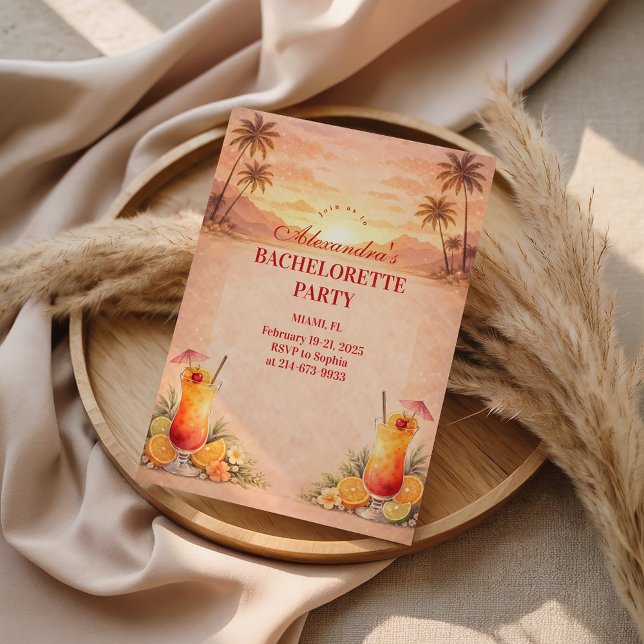 Tequila Sunrise Strand Abschiedsparty Einladung (Von Creator hochgeladen)