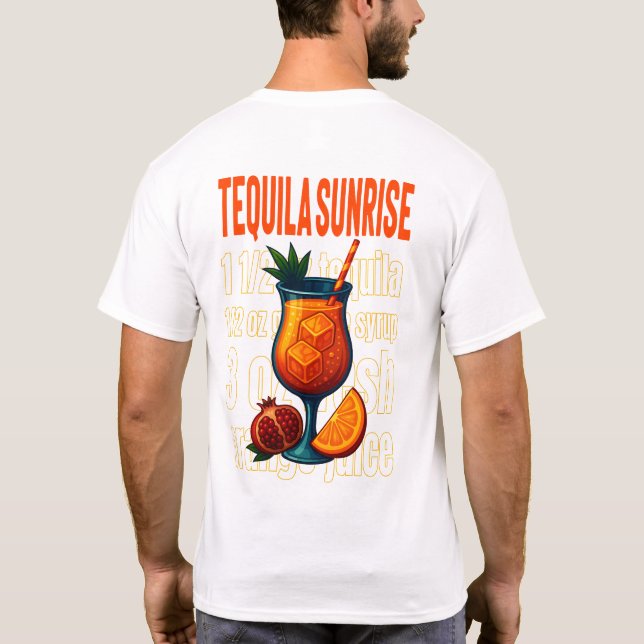 Tequila Sunrise T-Shirt – Vibrant Tropical Drink (Rückseite)