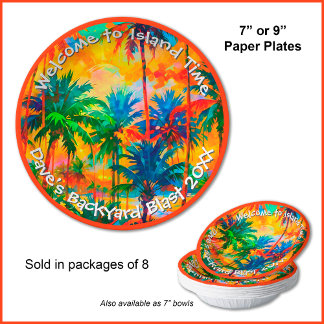 [Tequila Sunrise] Tropical Island Time Party Pappteller