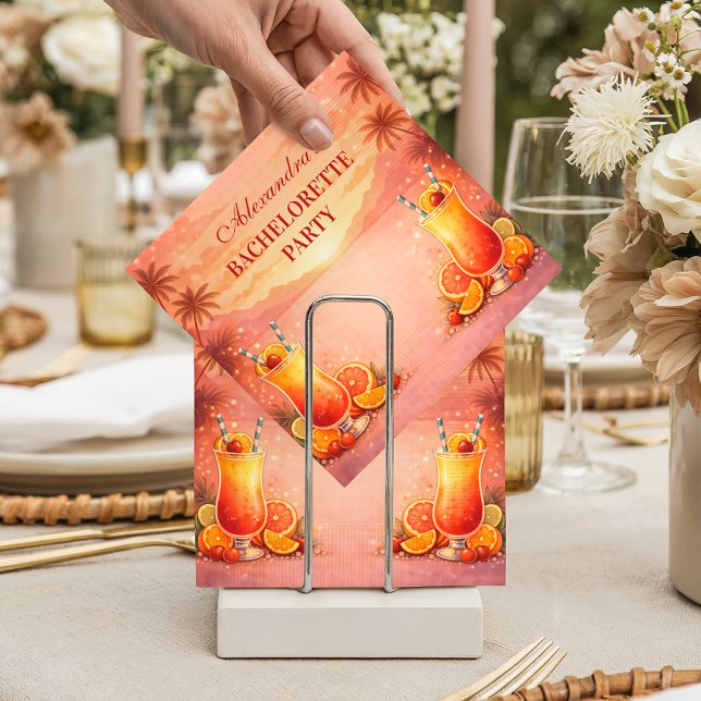 Tequila Sunrise Tropical Junggesellinnenabschied Serviette (Von Creator hochgeladen)