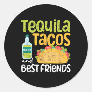 Tequila Tacos und die besten Freunde Taco Dienstag Runder Aufkleber