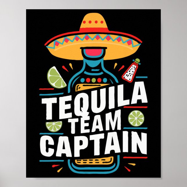 Tequila Team Captain Cinco De Mayo Party Fiesta Poster (Vorne)