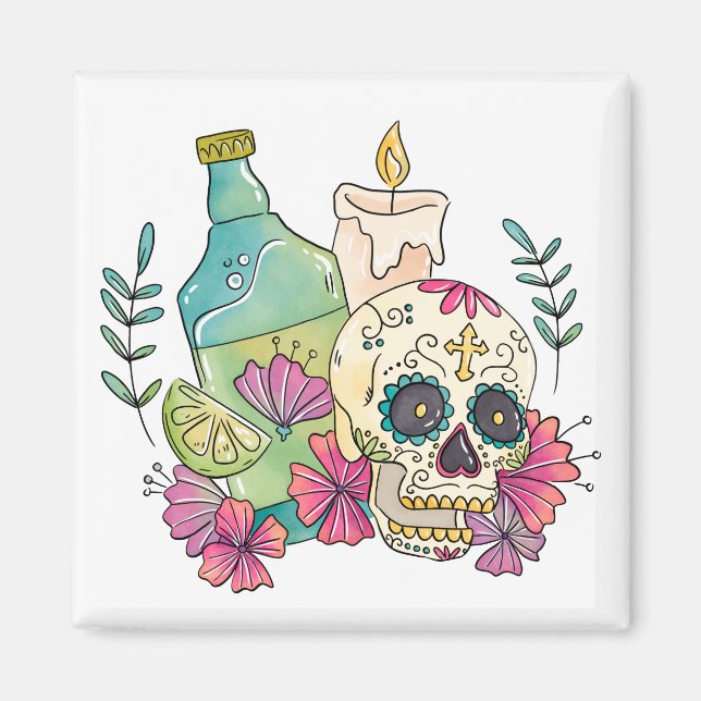 Tequila Totenkopf Magnet (Vorne)