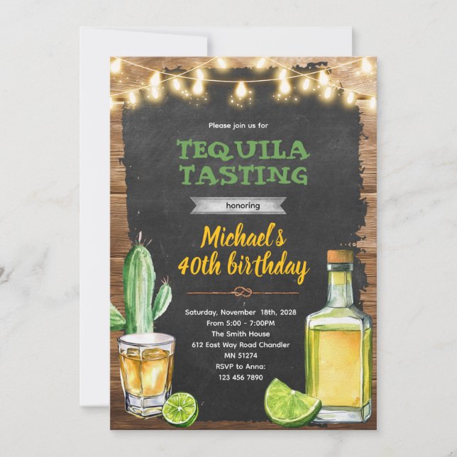 Tequila-Verkostung Geburtstagseinladung Einladung (Vorderseite)