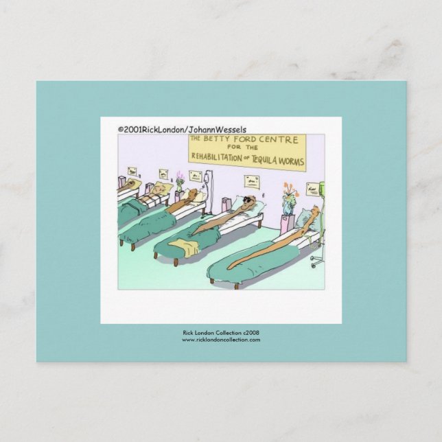 Tequila Worm Rehab Poster Postkarte (Vorderseite)