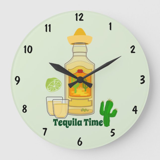 Tequila-Zeit-Wanduhr Große Wanduhr (Vorderseite)
