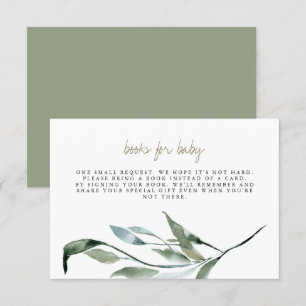 Tera - Boho Greenery Gold Bücher für die Babykarte Einladung