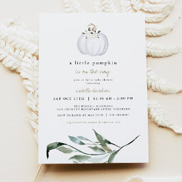 Tera - White Pumpkin Greenerity Fall Baby Shower Einladung