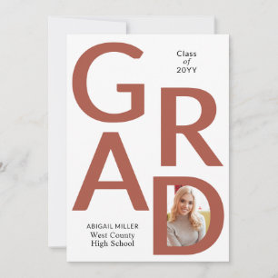 Teracotta GRAD Class of 2025 Foto Abschluss Ankündigung