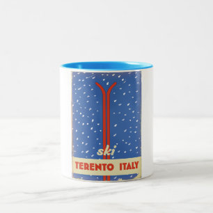 Terento Italien Skiposter Zweifarbige Tasse