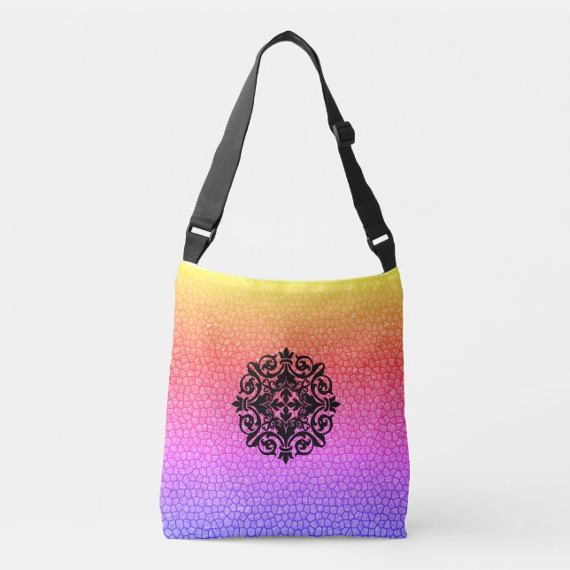 Teresa Regenbogen-Drache-Skala-Tasche Tragetaschen Mit Langen Trägern (Vorderseite)