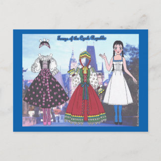 Tereza of the Czech Republic Paper Doll Postcard Postkarte