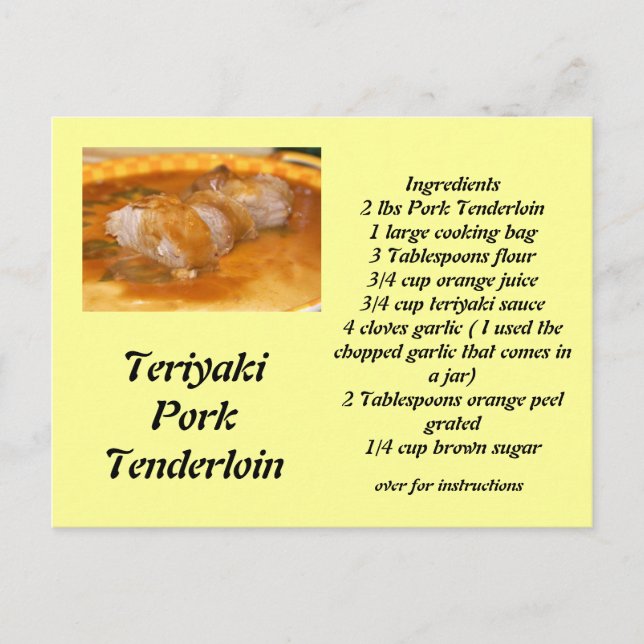 Teriyaki Pork Tenderloin Postkarte (Vorderseite)