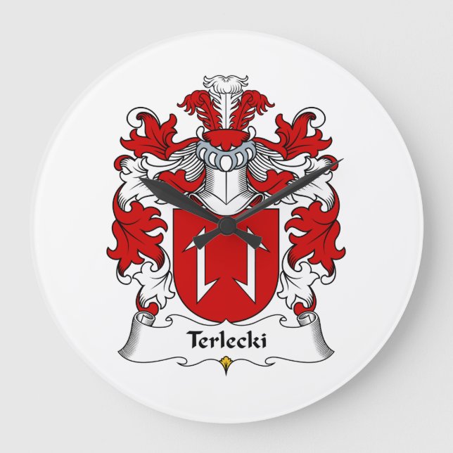 Terlecki Familienwappen Große Wanduhr (Vorderseite)