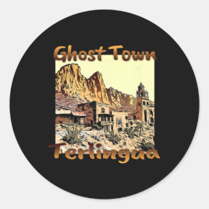 Terlingua Ghost Town Texas Ein einzigartiger Urlau Runder Aufkleber
