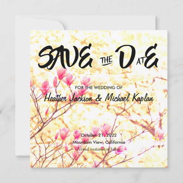 Termin der Hochzeit Profi Klassische Blumen speich Save The Date (Vorderseite)