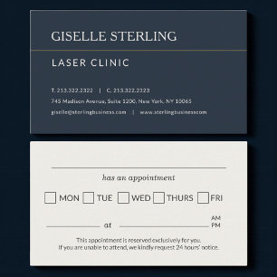 Termin-Erinnerung für die Laserklinik Visitenkarte