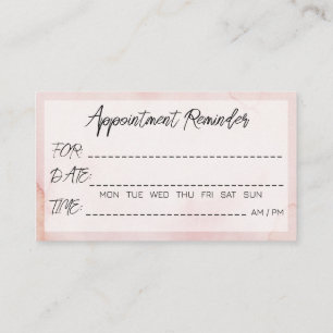 Termin-Erinnerungskarten Rosa Textur Visitenkarte