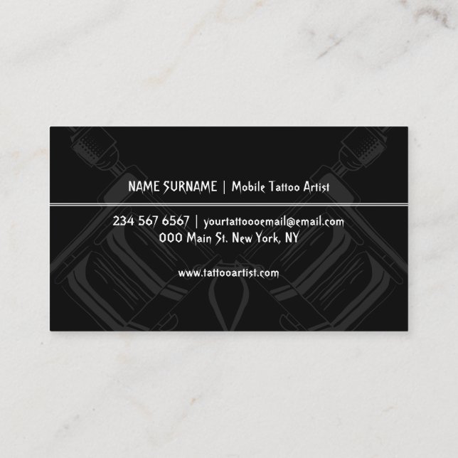 Termin für Fine Line Tattoo Visitenkarte (Rückseite)