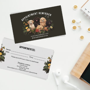 Termin für Vintage-Hundesitter, Hundefriseur und H Visitenkarte