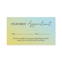 Termin Karte mit Blau Gelb Verlauf