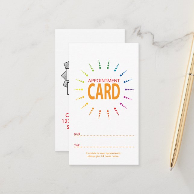 Termin RegenbogenBurst (Vorderseite/Rückseite Beispiel)