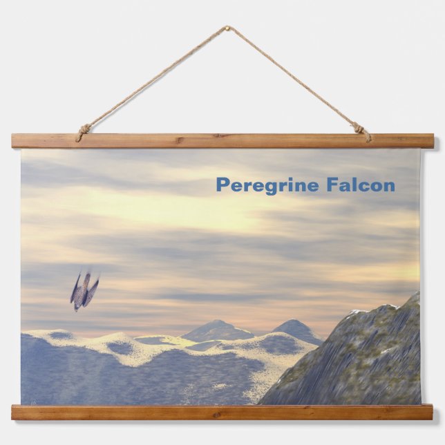 Terminal Velocity Peregrine Falcon Wandteppich Mit Holzrahmen (Vorne)