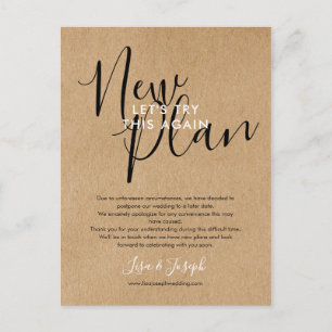 Terminänderung Verschoben Abgesagt Rustikale Foto Postkarte